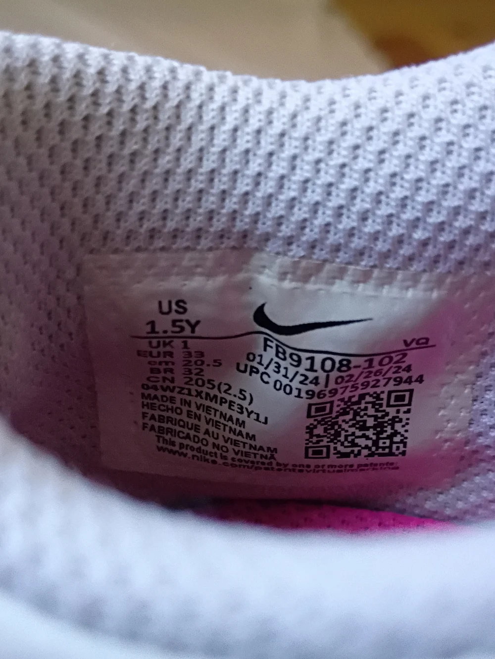 Nike Kids' Pink and White Low-Top Sneakers